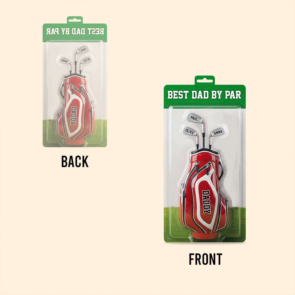 Meilleur papa selon le par - Plaque acrylique personnalisée de golf en forme de carte de crédit