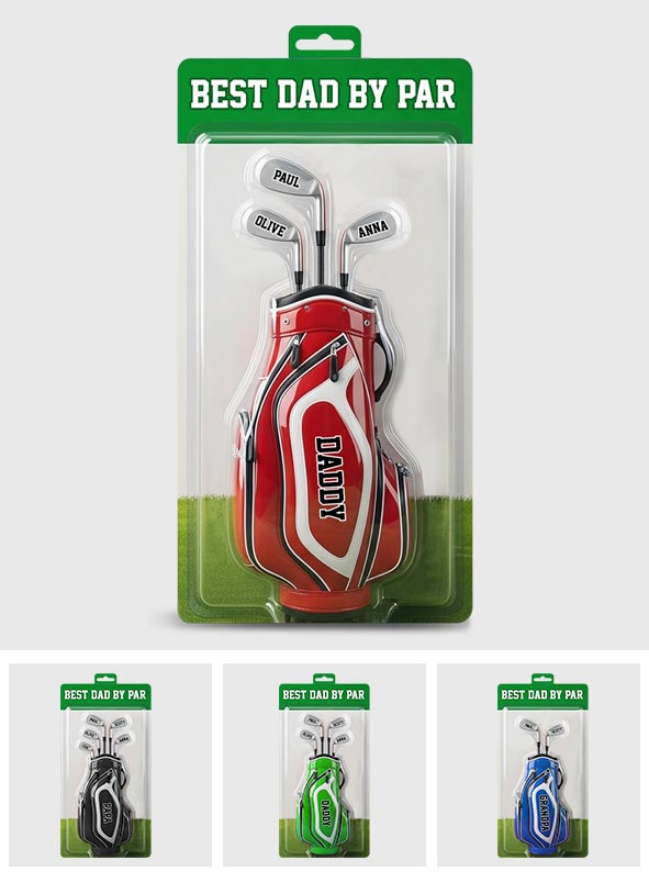 Meilleur papa selon le par - Plaque acrylique personnalisée de golf en forme de carte de crédit