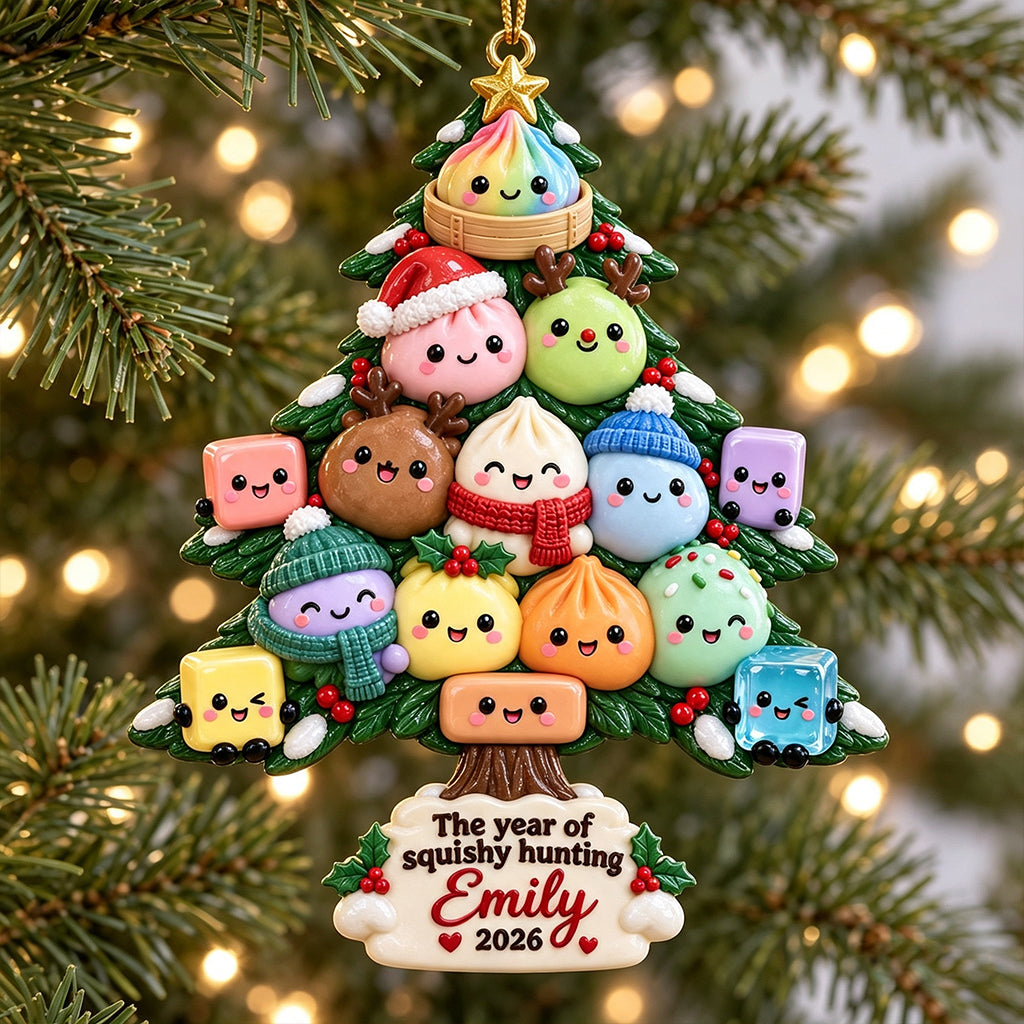 The Year of Squishy Hunting - Personalized Kid Premium 3D Ornament