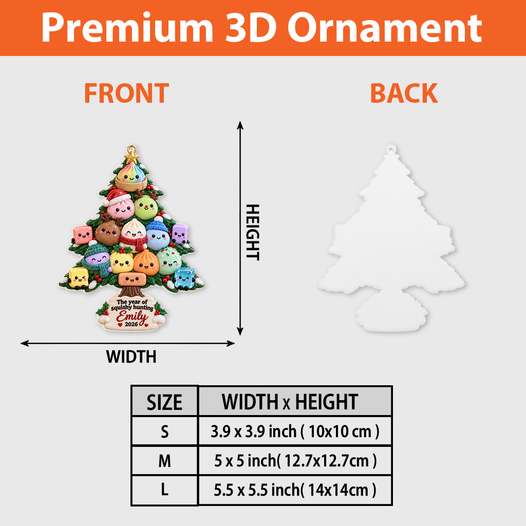 The Year of Squishy Hunting - Personalized Kid Premium 3D Ornament