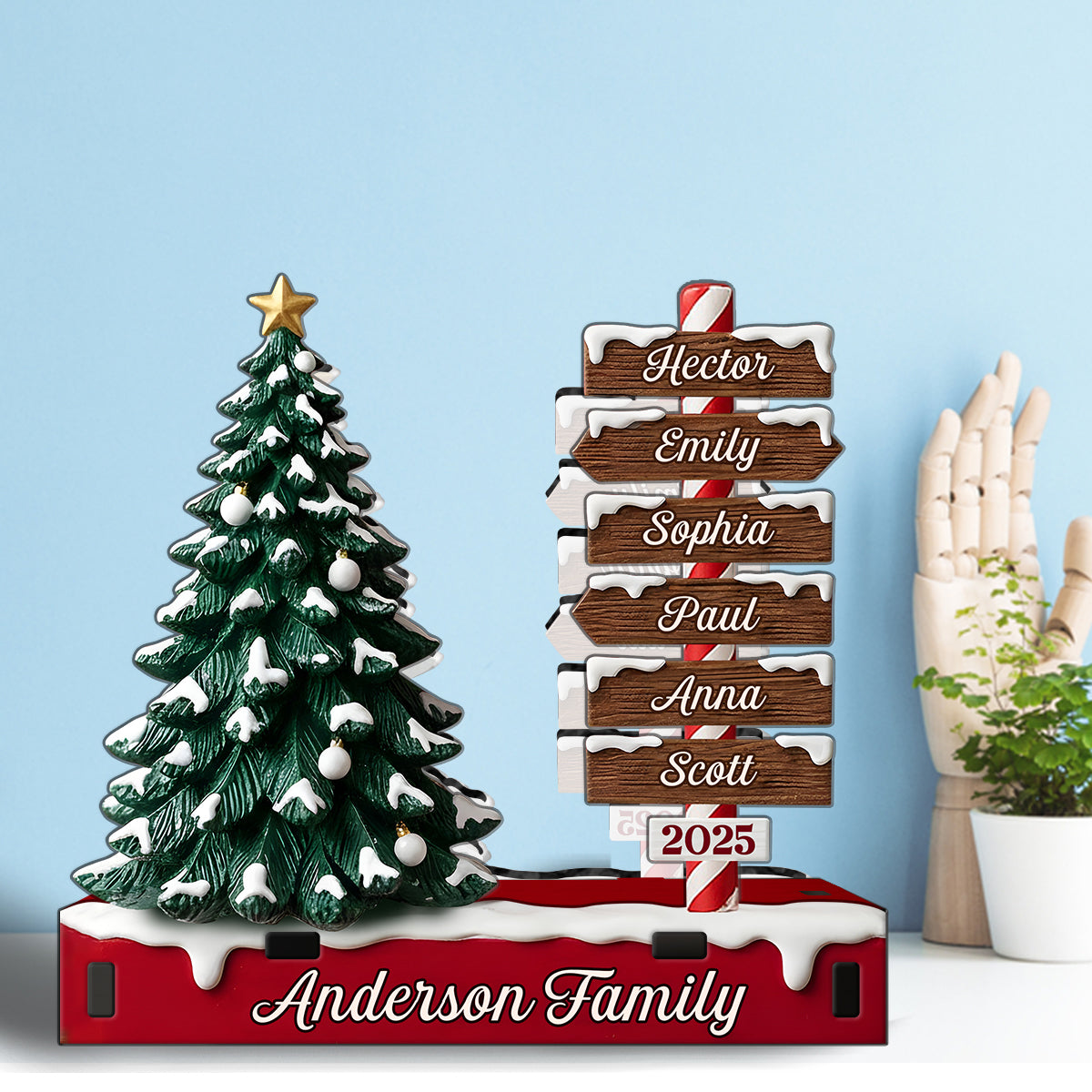 Cadeau de Noël pour la famille - Porte-essuie-tout familial personnalisé
