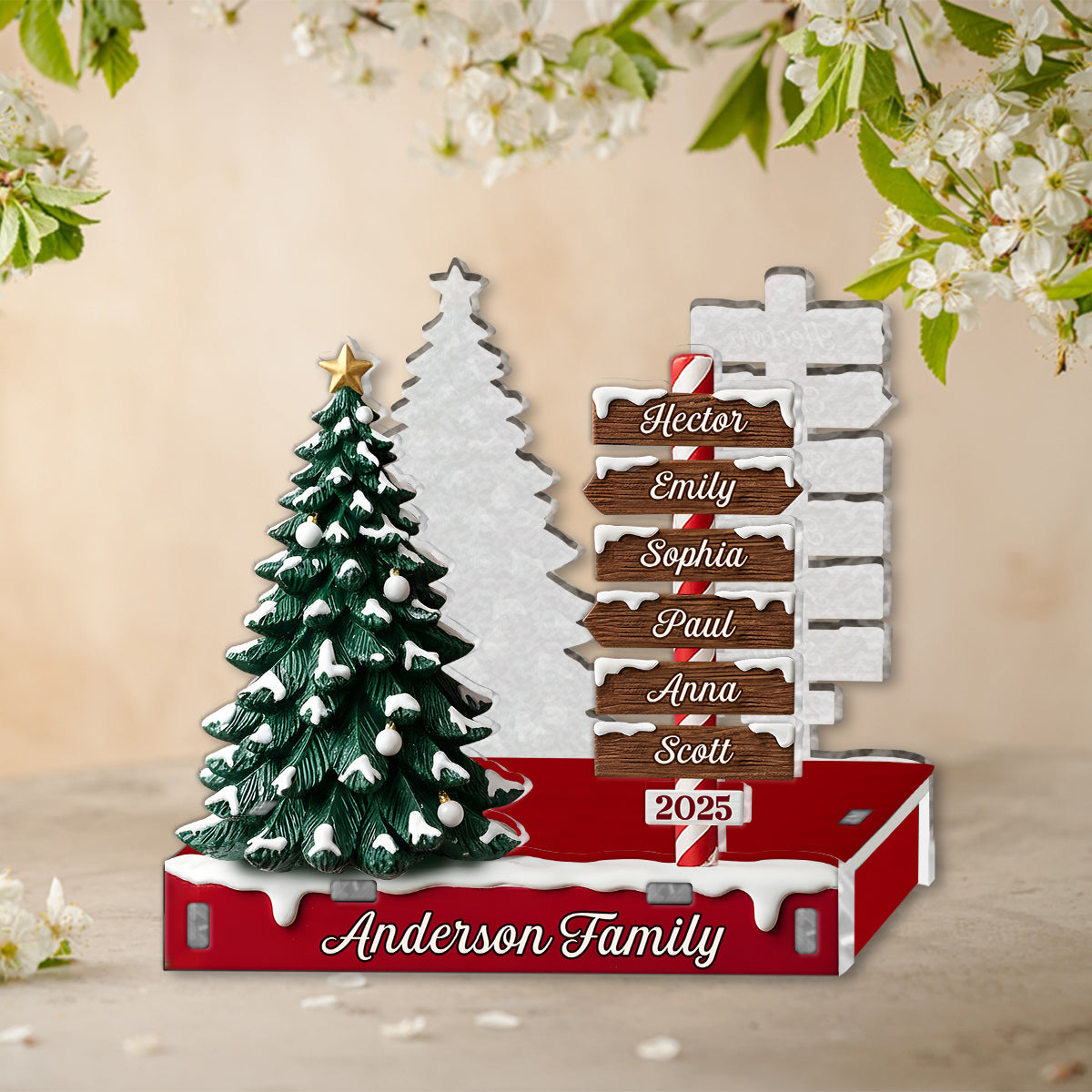Cadeau de Noël pour la famille - Porte-essuie-tout familial personnalisé