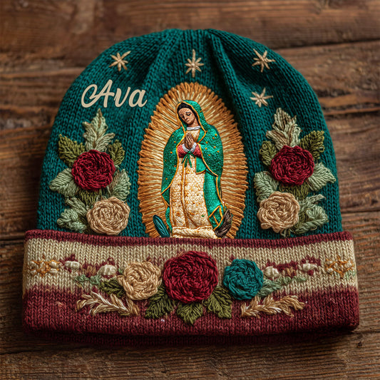 Personalisierte christliche Mütze mit dem Motiv „Unsere Liebe Frau von Guadalupe“