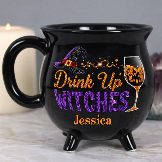 Drink Up Witches - Personalized Witch Cauldron Mug