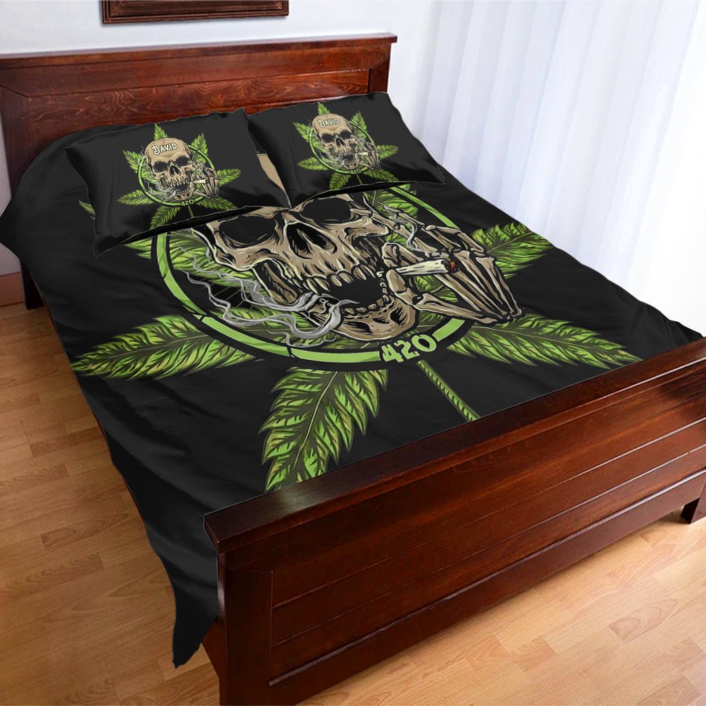 Ensemble de literie Art Skull - Ensemble de literie personnalisé sur le thème du cannabis