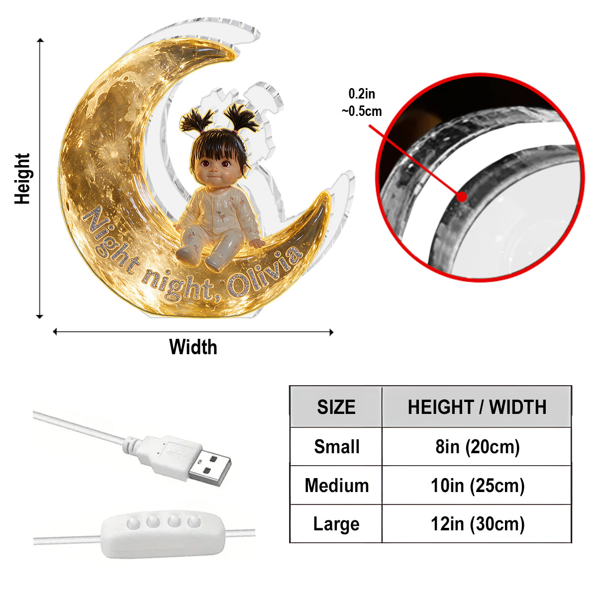 Good Night - Personalized Kid Acrylic LED Night Light