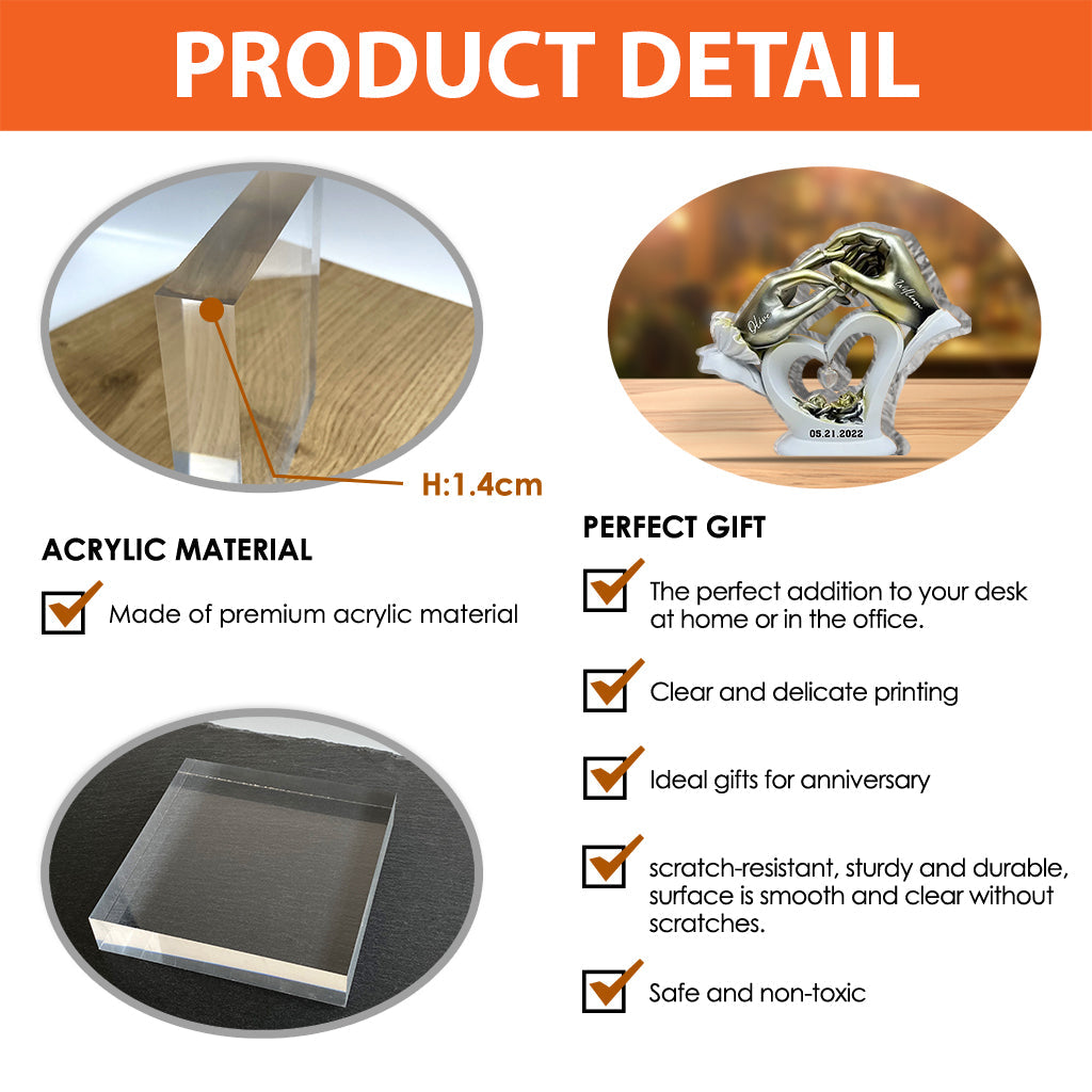 Anniversary Gifts For Couple - Personalized Couple Custom Shaped Acrylic Plaque