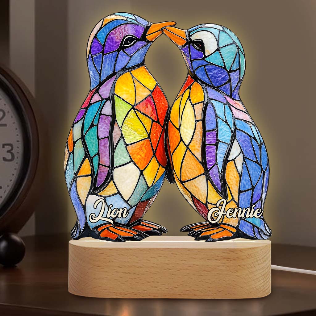Tu es mon pingouin - Plaque lumineuse personnalisée en forme de pingouin pour les amoureux des pingouins