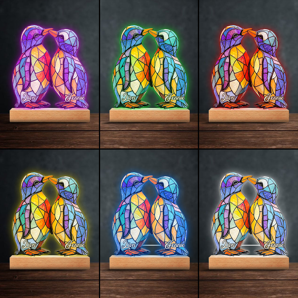 Tu es mon pingouin - Plaque lumineuse personnalisée en forme de pingouin pour les amoureux des pingouins