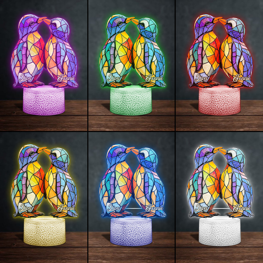 Tu es mon pingouin - Plaque lumineuse personnalisée en forme de pingouin pour les amoureux des pingouins