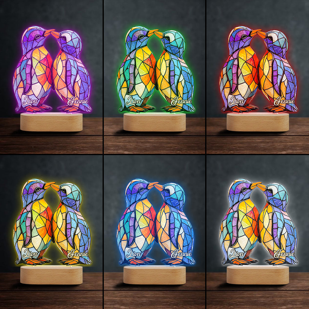 Tu es mon pingouin - Plaque lumineuse personnalisée en forme de pingouin pour les amoureux des pingouins
