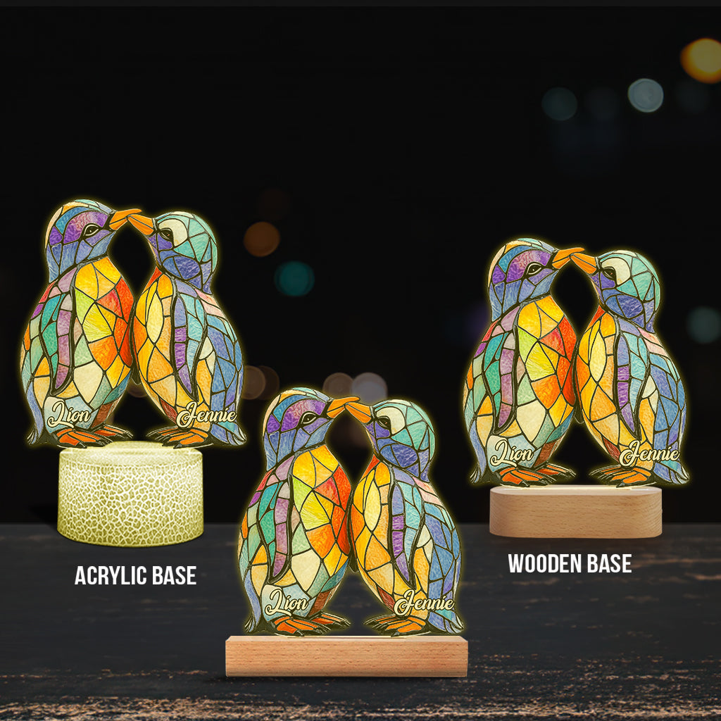 Tu es mon pingouin - Plaque lumineuse personnalisée en forme de pingouin pour les amoureux des pingouins