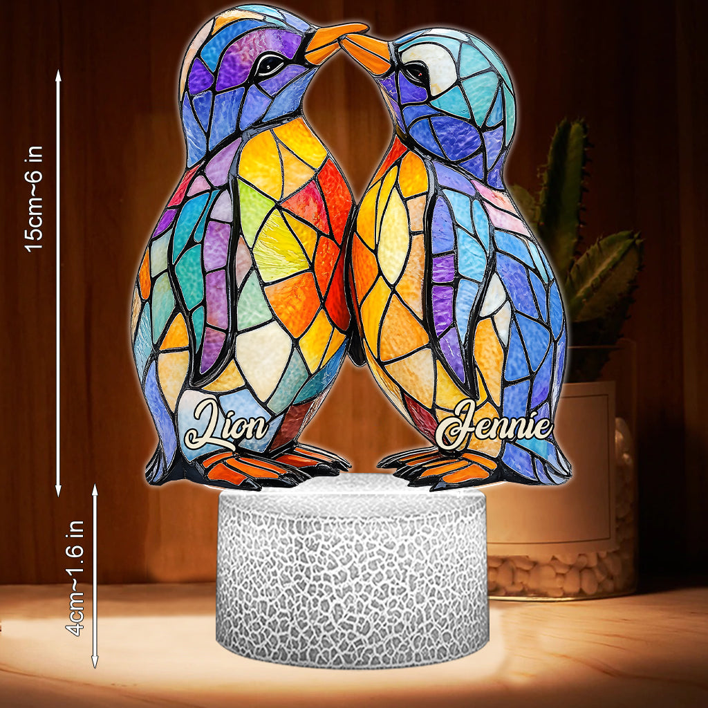 Tu es mon pingouin - Plaque lumineuse personnalisée en forme de pingouin pour les amoureux des pingouins