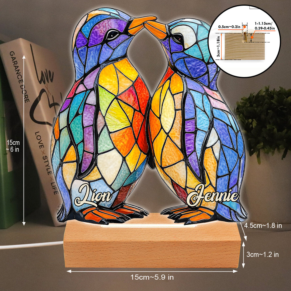 Tu es mon pingouin - Plaque lumineuse personnalisée en forme de pingouin pour les amoureux des pingouins