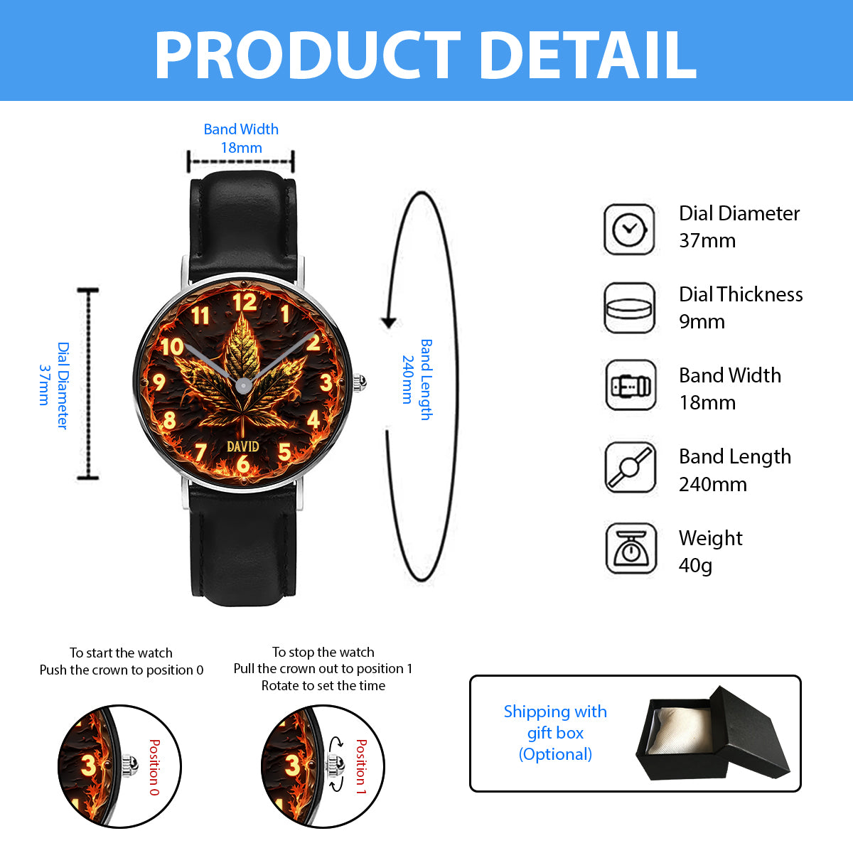 Fire Weed – Personalisierte Weed-Handuhr