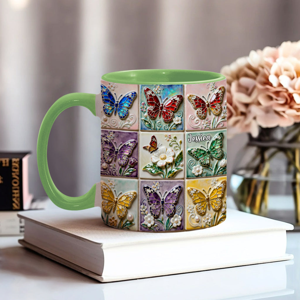 Schmetterlinge lieben – Personalisierte Tasse mit Schmetterlingsmotiv