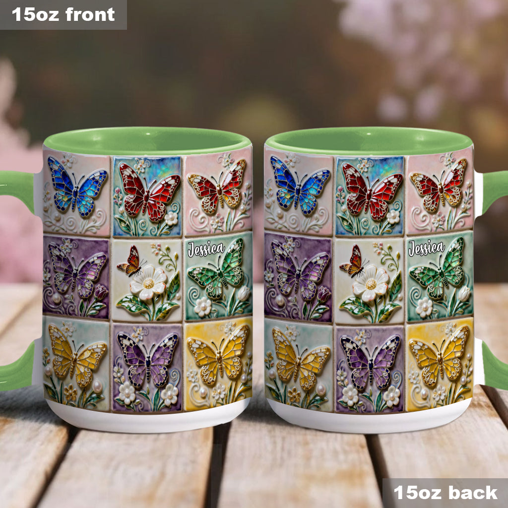 Schmetterlinge lieben – Personalisierte Tasse mit Schmetterlingsmotiv