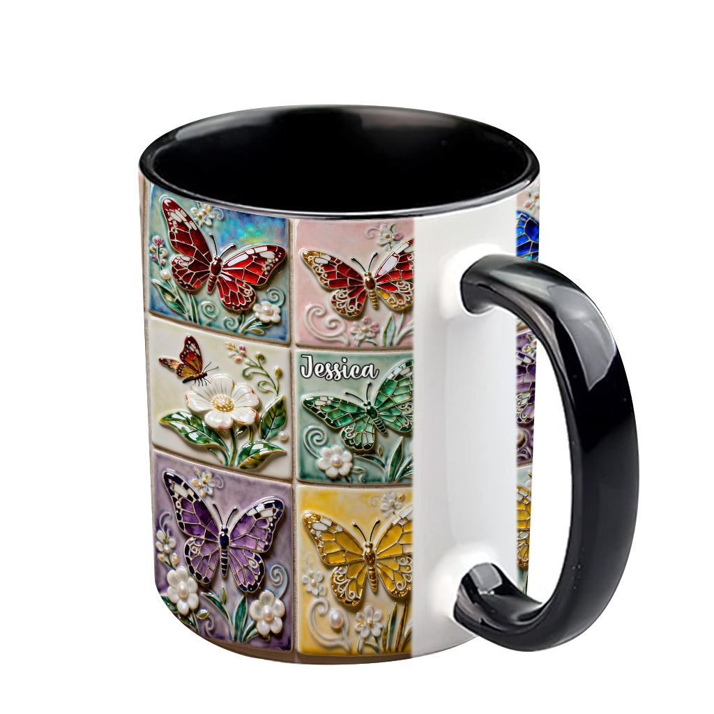 Schmetterlinge lieben – Personalisierte Tasse mit Schmetterlingsmotiv