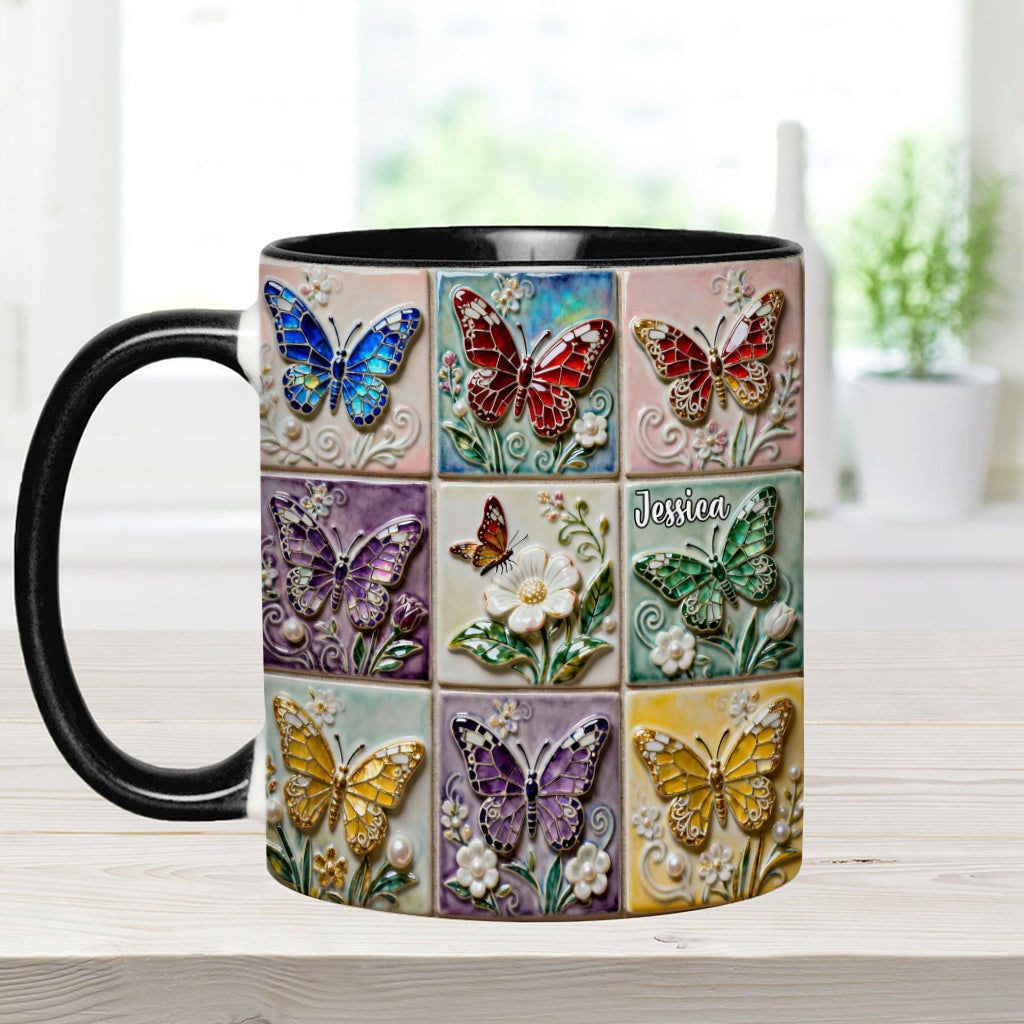 Schmetterlinge lieben – Personalisierte Tasse mit Schmetterlingsmotiv