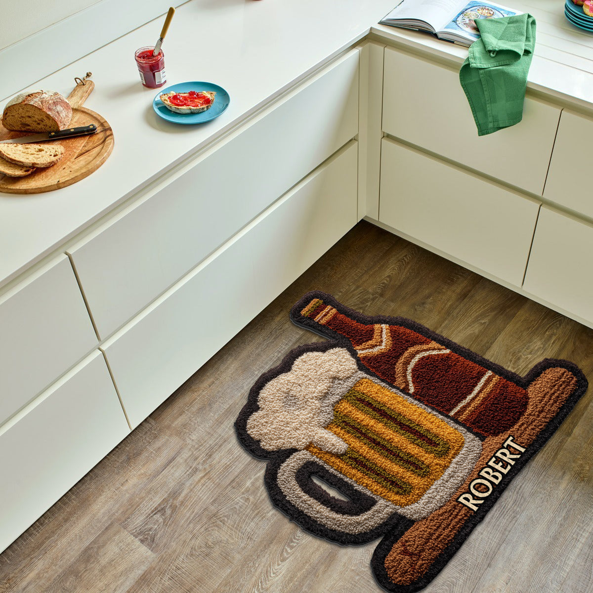 Cadeau unique pour les amateurs de bière - Tapis touffeté antidérapant personnalisé sur le thème de la bière
