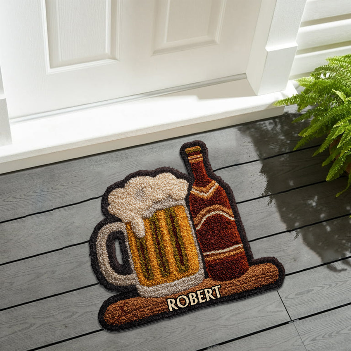 Cadeau unique pour les amateurs de bière - Tapis touffeté antidérapant personnalisé sur le thème de la bière