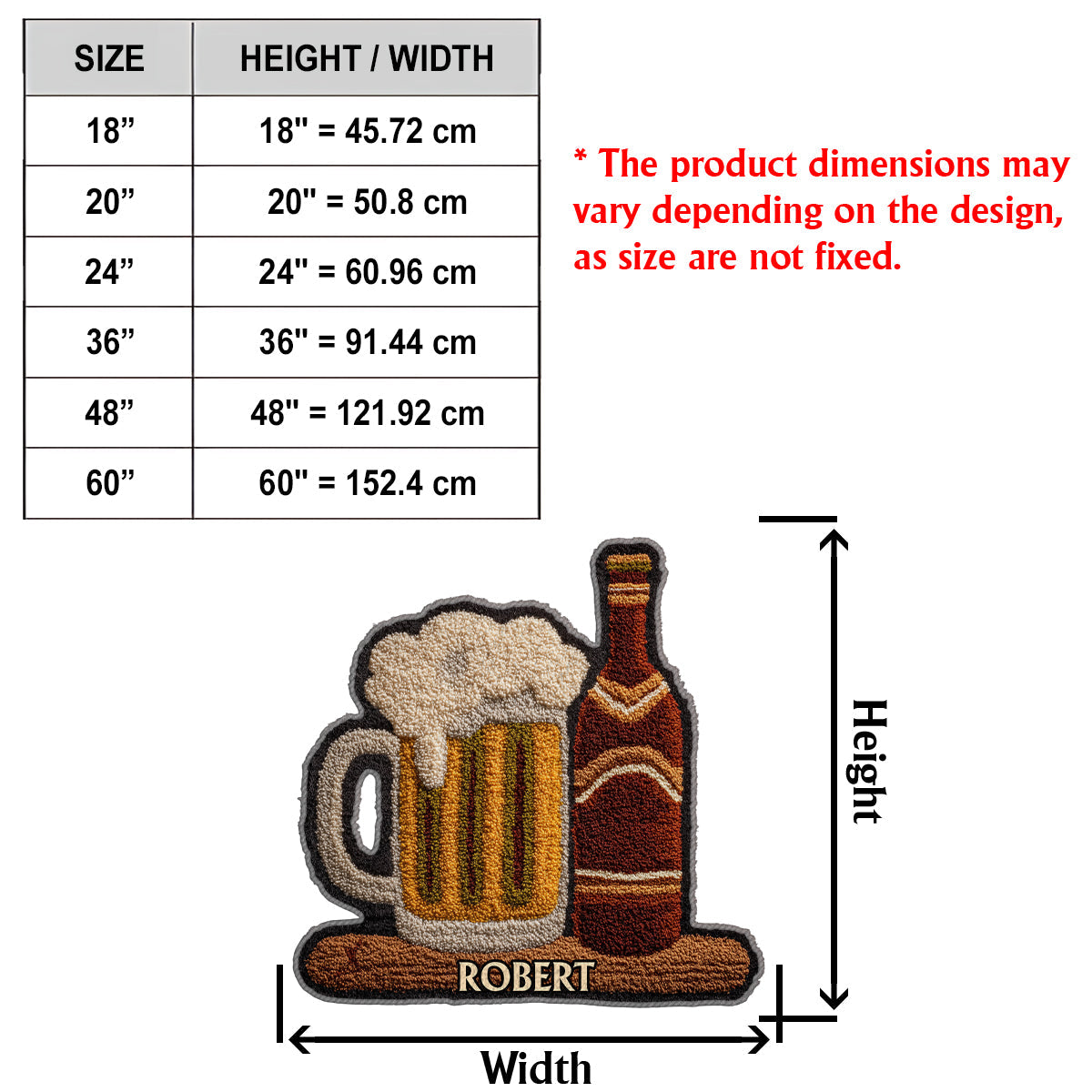Cadeau unique pour les amateurs de bière - Tapis touffeté antidérapant personnalisé sur le thème de la bière