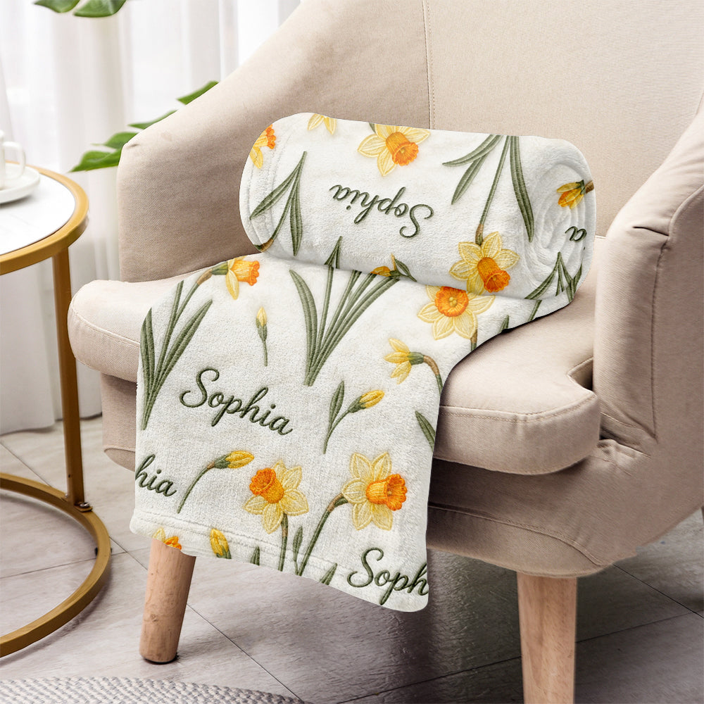 Custom Birth Month Flower - Personalized Self Love Blanket