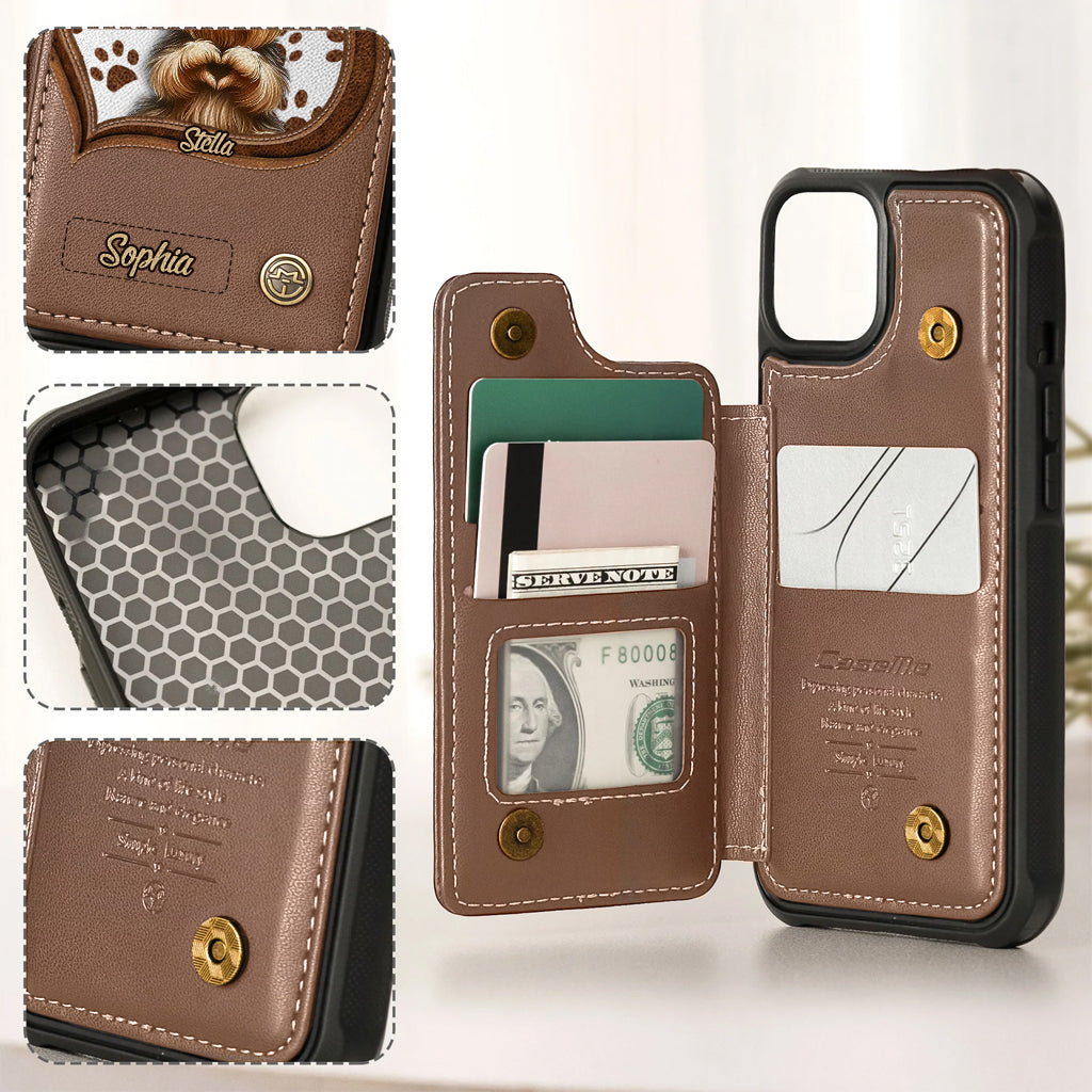 Puppy/ Kitty Makes Heart Hands - Personalized Dog Wallet Phone Case