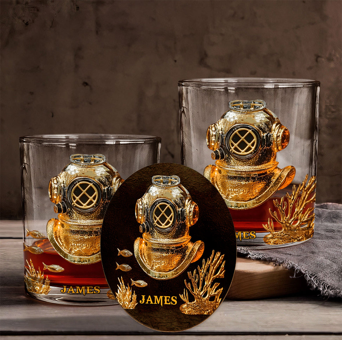 Geschenk für Tauchbegeisterte – personalisiertes Taucher-Whiskyglas