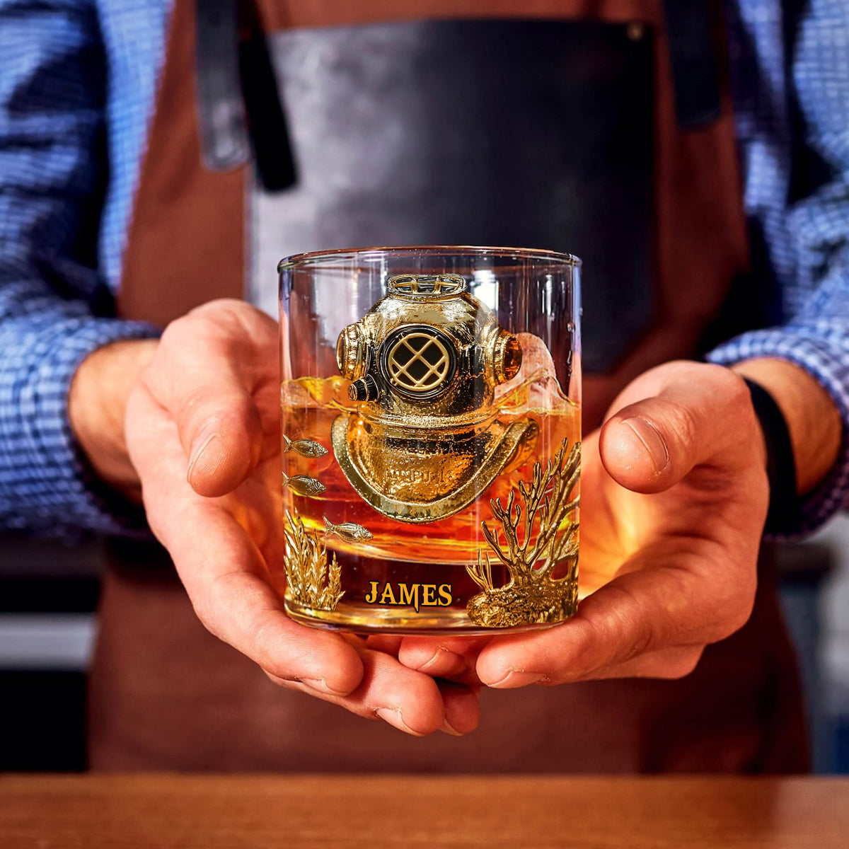 Geschenk für Tauchbegeisterte – personalisiertes Taucher-Whiskyglas
