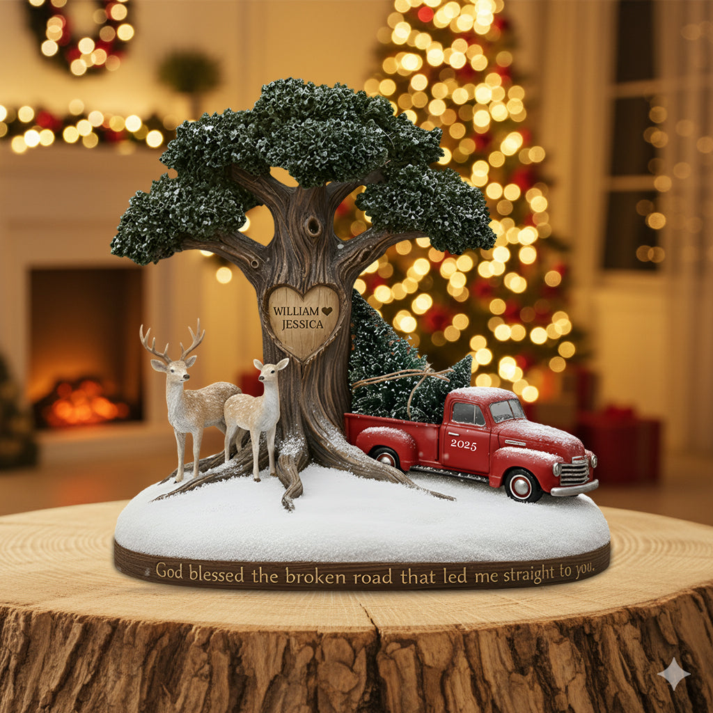 God Blessed The Broken Road Couple - Personalized Couple Custom Shaped Acrylic Plaque