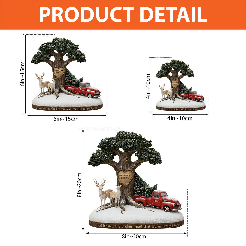 God Blessed The Broken Road Couple - Personalized Couple Custom Shaped Acrylic Plaque