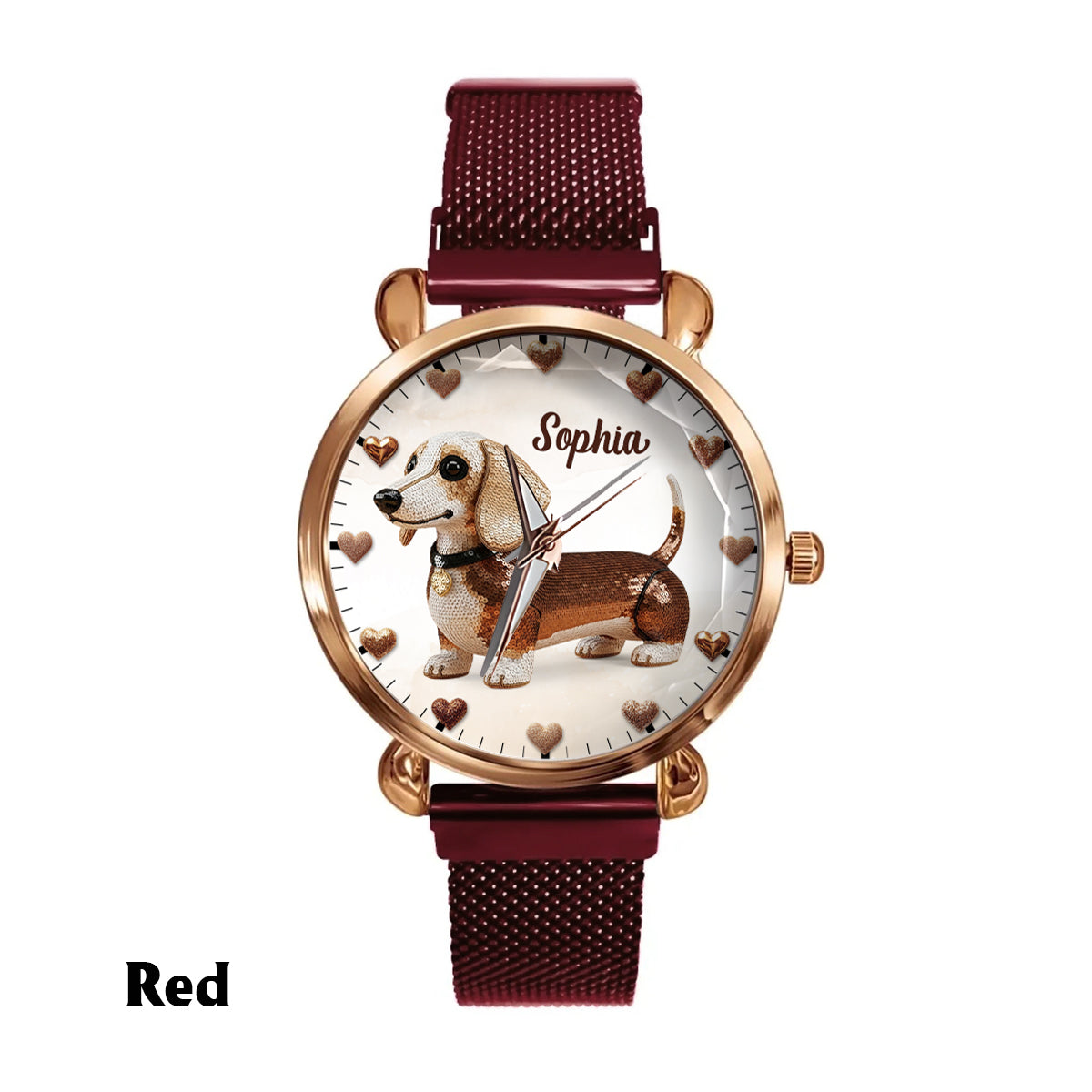Montre-bracelet personnalisée pour femme, motif chien, idéale pour les amoureux des chiens. 