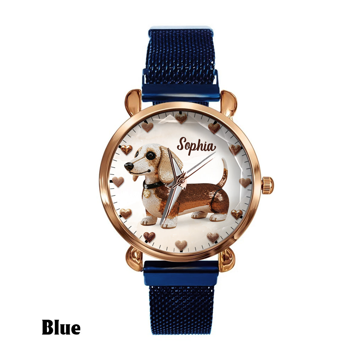 Montre-bracelet personnalisée pour femme, motif chien, idéale pour les amoureux des chiens. 