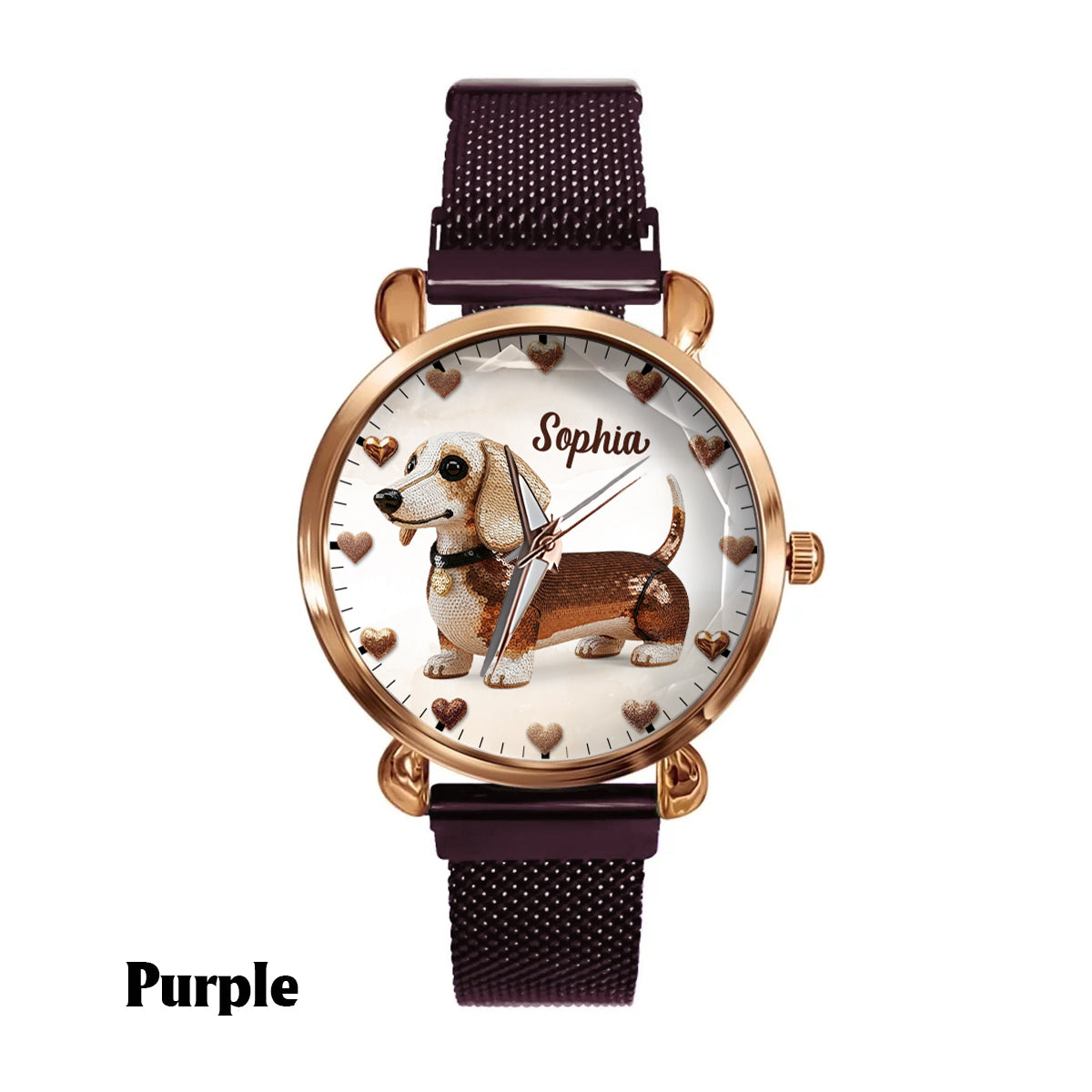 Montre-bracelet personnalisée pour femme, motif chien, idéale pour les amoureux des chiens. 