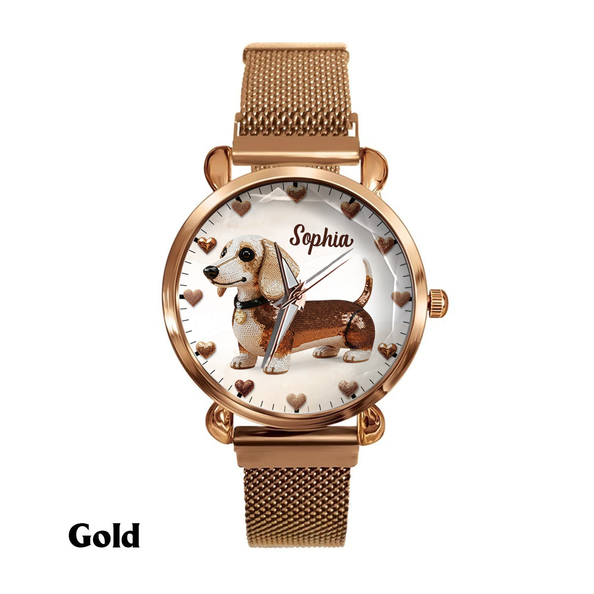 Montre-bracelet personnalisée pour femme, motif chien, idéale pour les amoureux des chiens. 