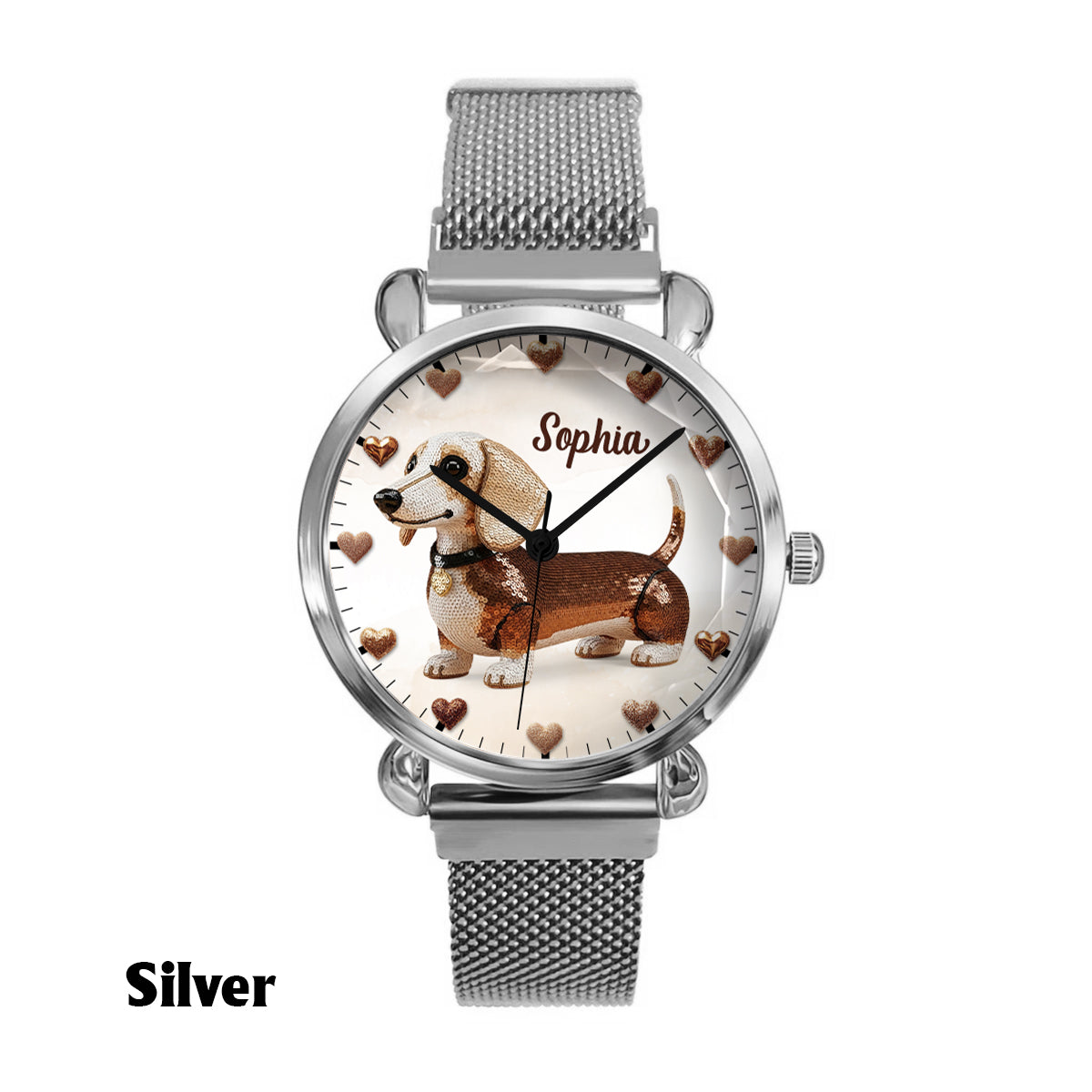 Montre-bracelet personnalisée pour femme, motif chien, idéale pour les amoureux des chiens. 