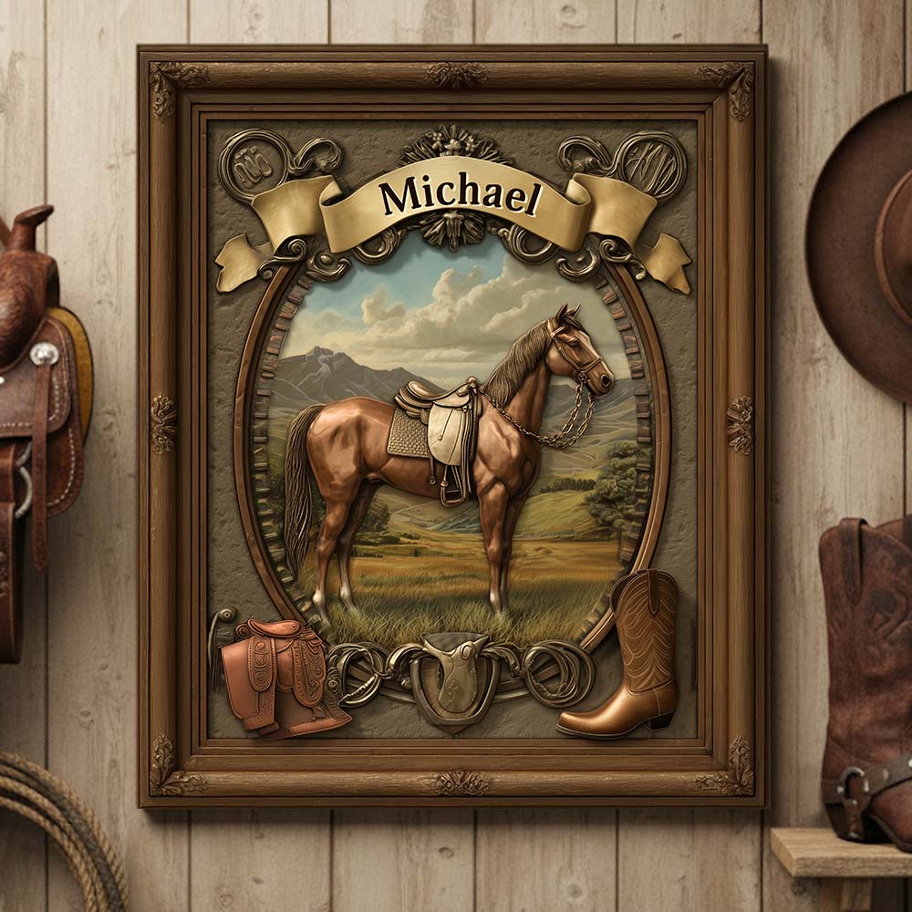 J'adore les chevaux - Panneau en bois personnalisé en forme de cheval