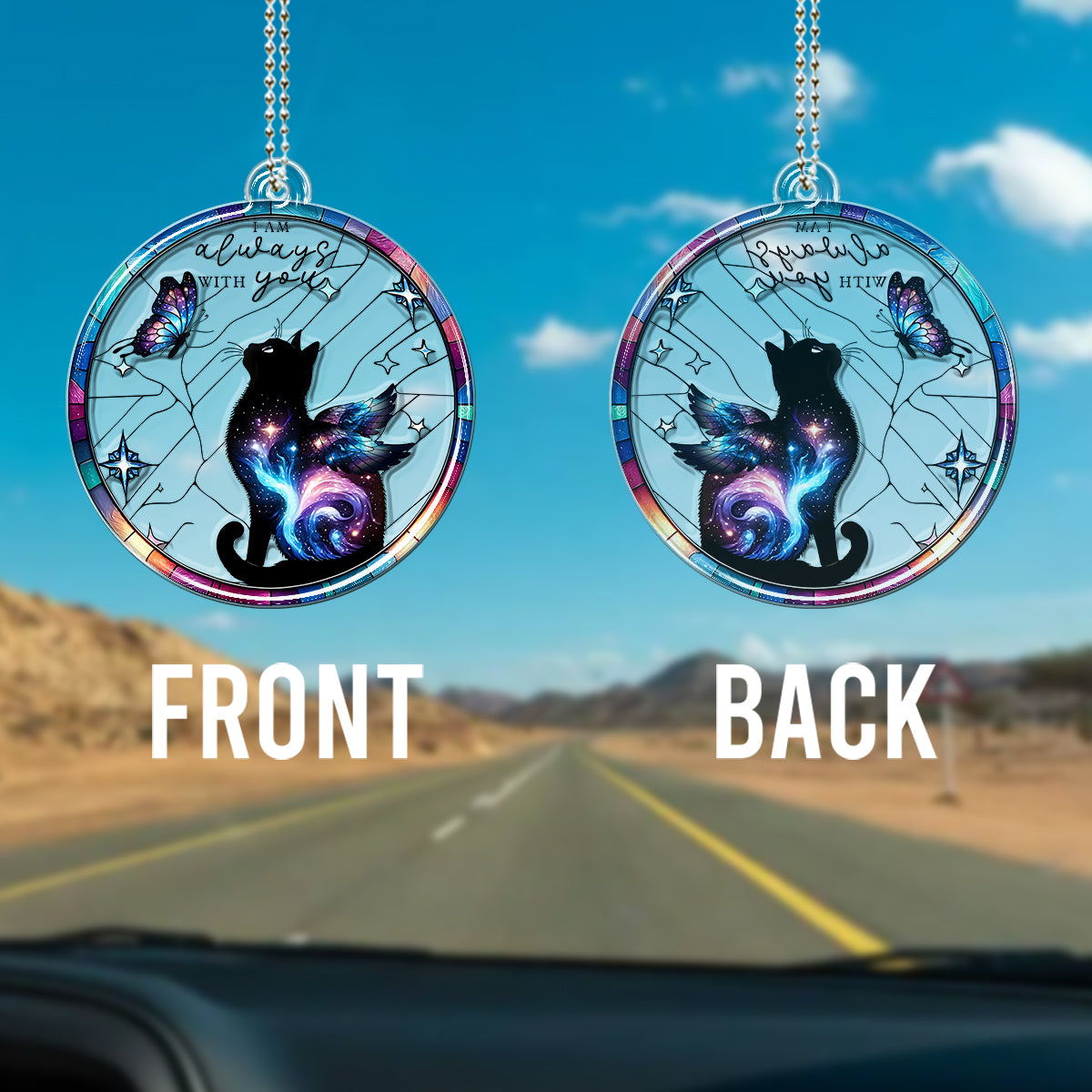 I Am Always With You - Personalized Cat Custom Shaped Car Ornament