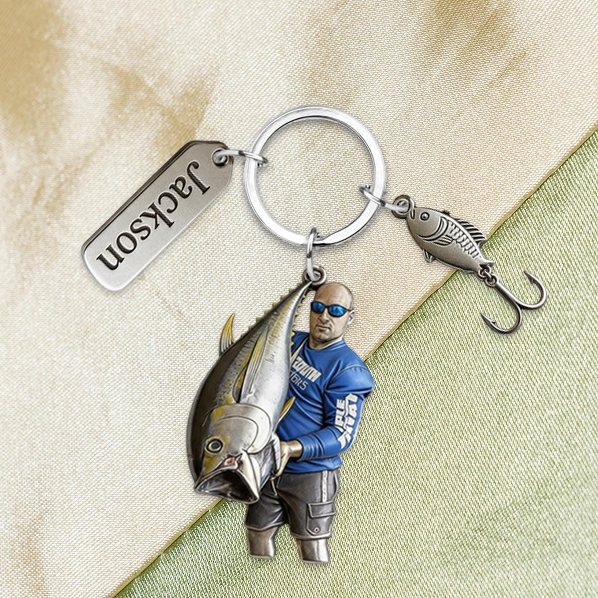 Porte-clés personnalisé pour les passionnés de pêche - Porte-clés de pêche personnalisé avec breloques
