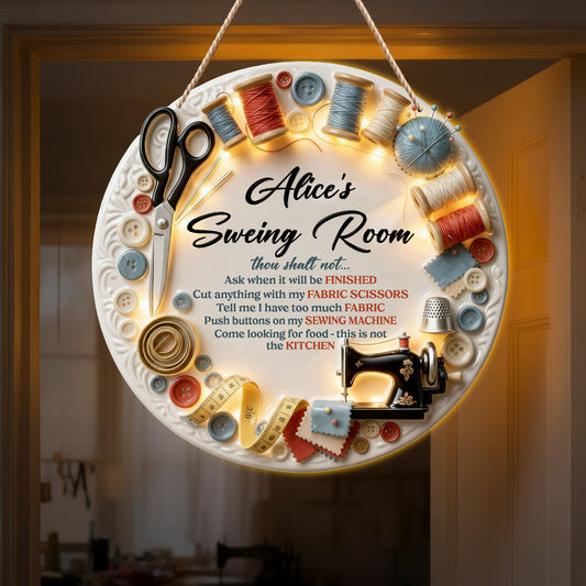 Salle de couture - Enseigne lumineuse LED personnalisée en acrylique