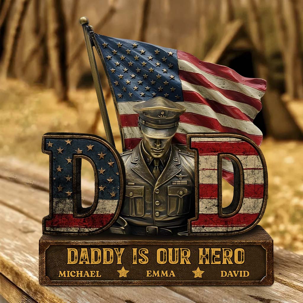 My Dad Is My Hero - Personalized Father Custom Shaped Acrylic Plaque
