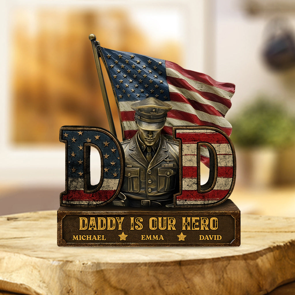 My Dad Is My Hero - Personalized Father Custom Shaped Acrylic Plaque