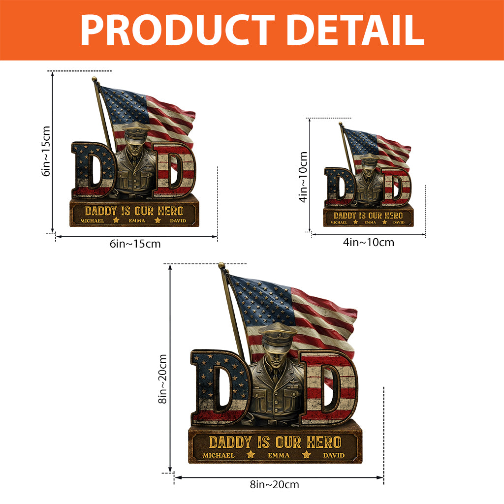 My Dad Is My Hero - Personalized Father Custom Shaped Acrylic Plaque