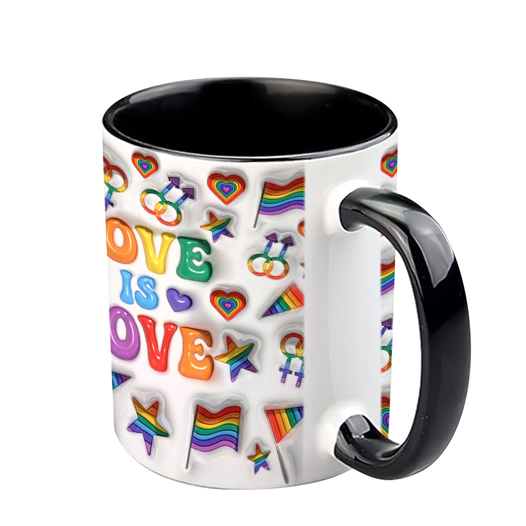 Love Is Love Couple Puzzle - Personalized LGBT Support Accent Mug