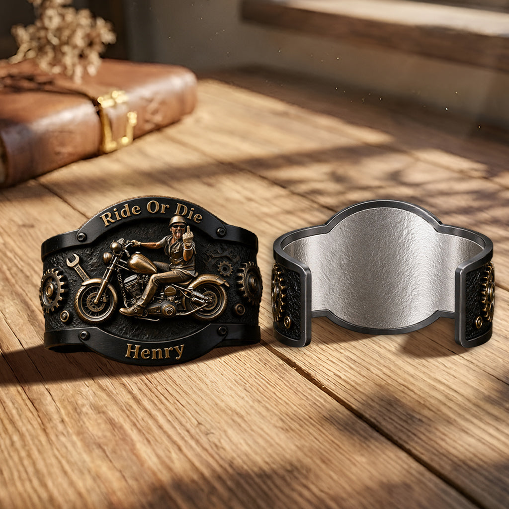 Ride Or Die - Personalisierbares Biker-förmiges Armreif