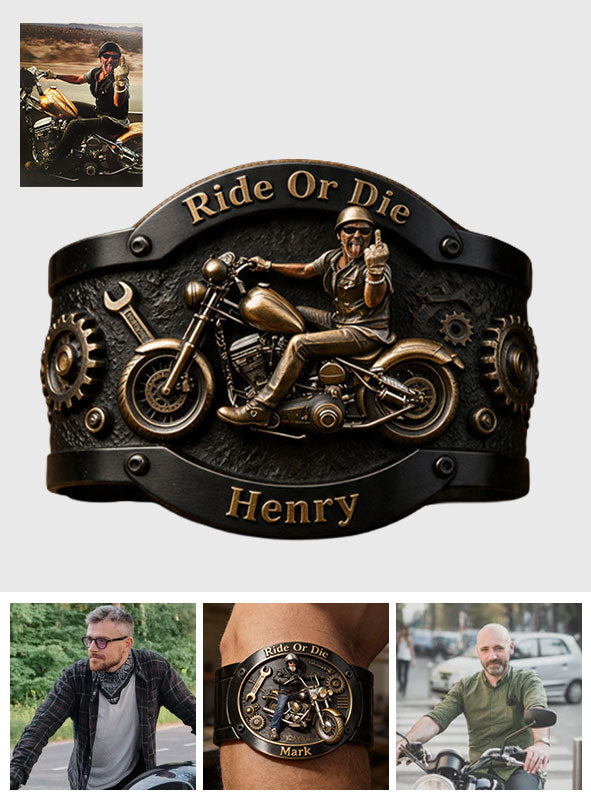 Ride Or Die - Personalisierbares Biker-förmiges Armreif