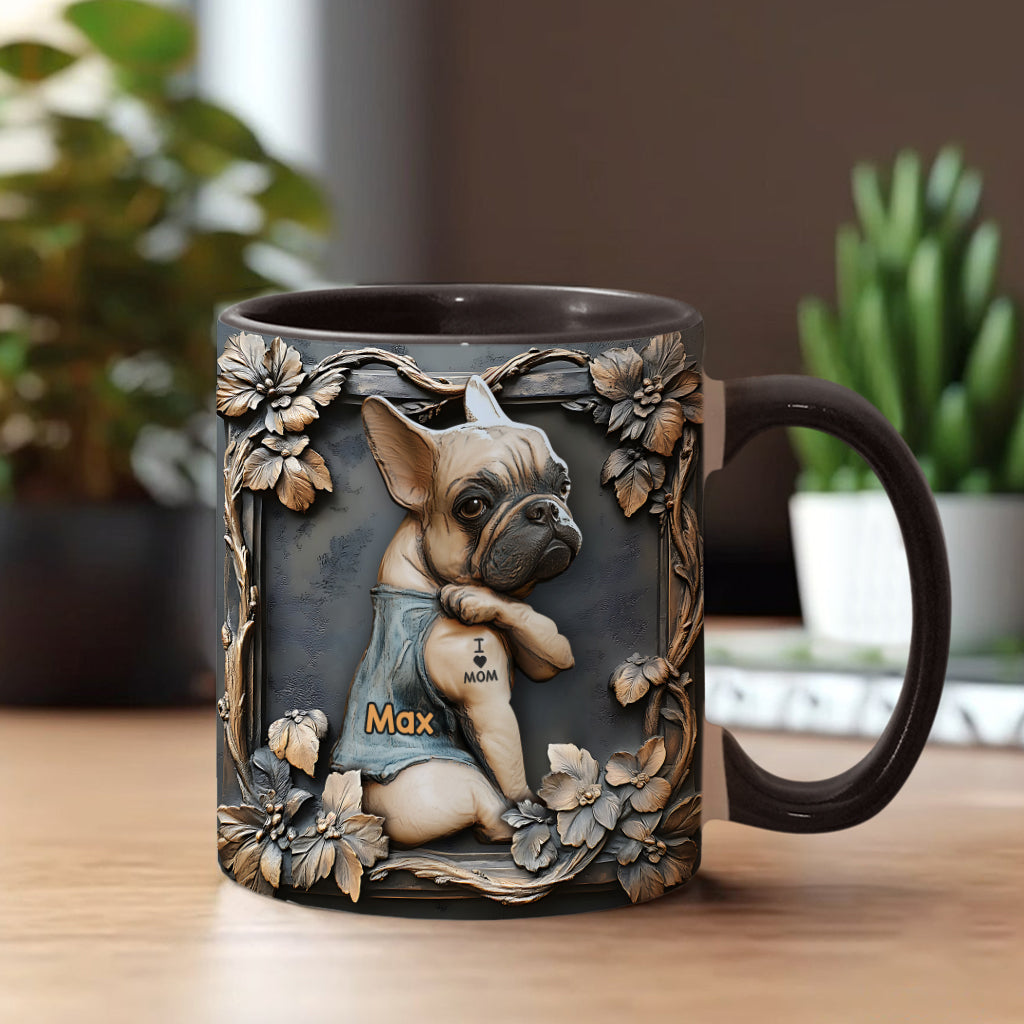 J'aime maman - Mug personnalisé avec motif chien