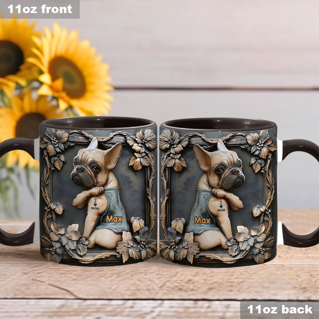 J'aime maman - Mug personnalisé avec motif chien