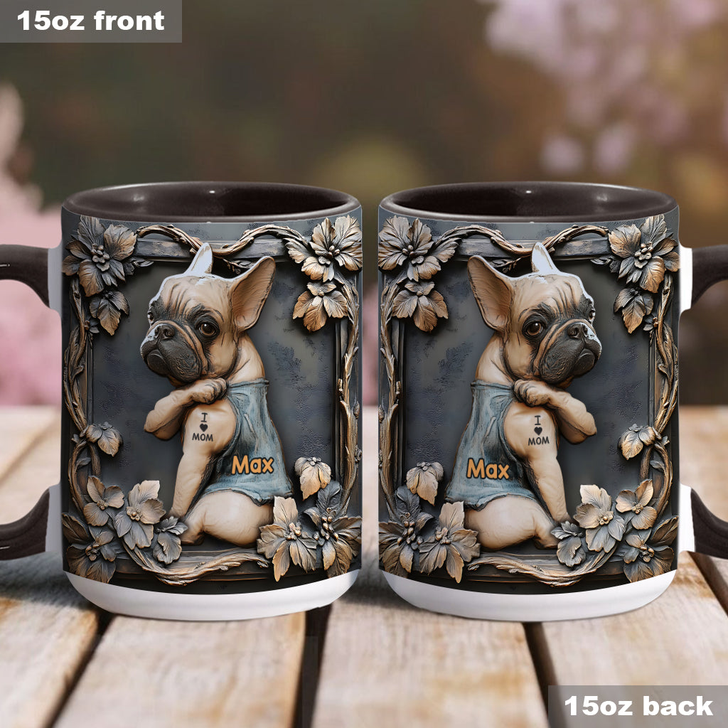 J'aime maman - Mug personnalisé avec motif chien